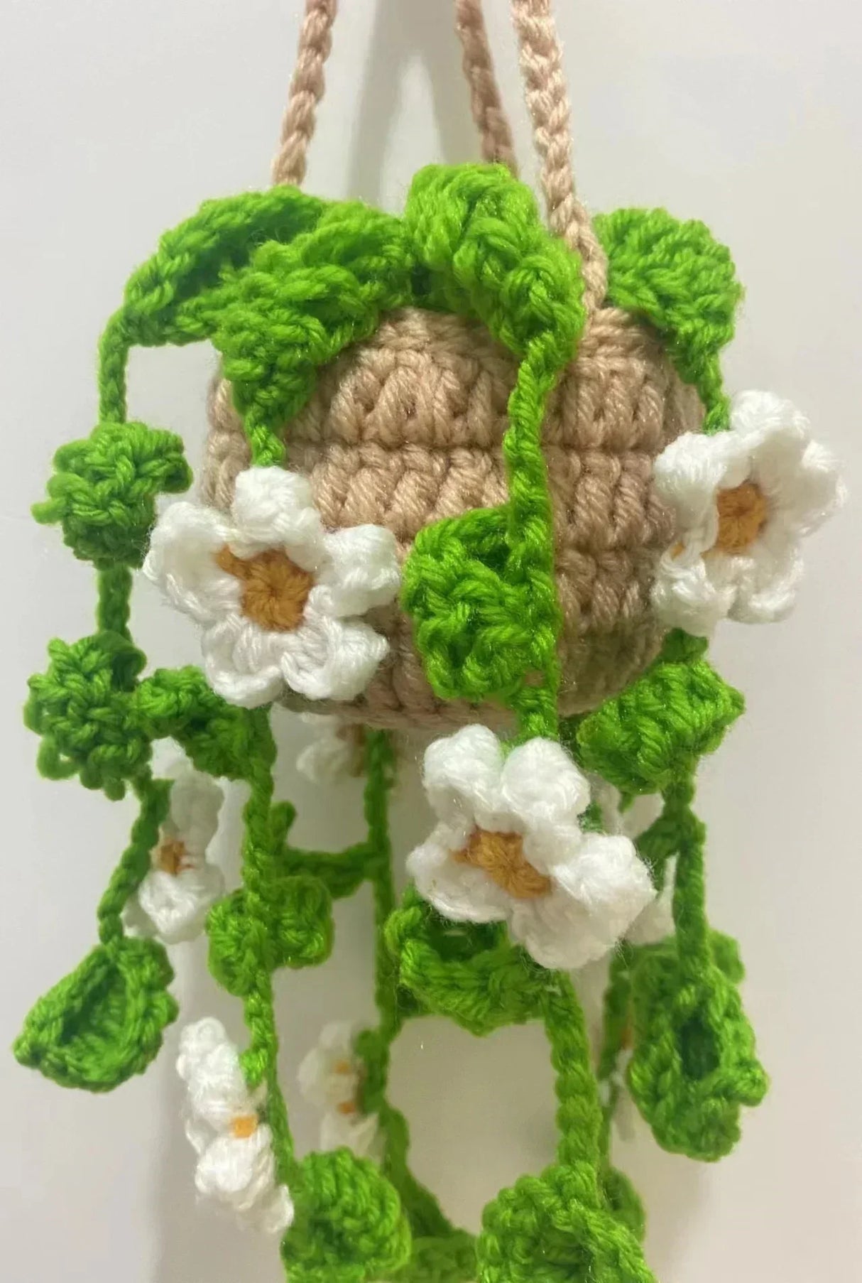 NEW Cute Potted Plants Crochet Car Basket,Hanging Plant