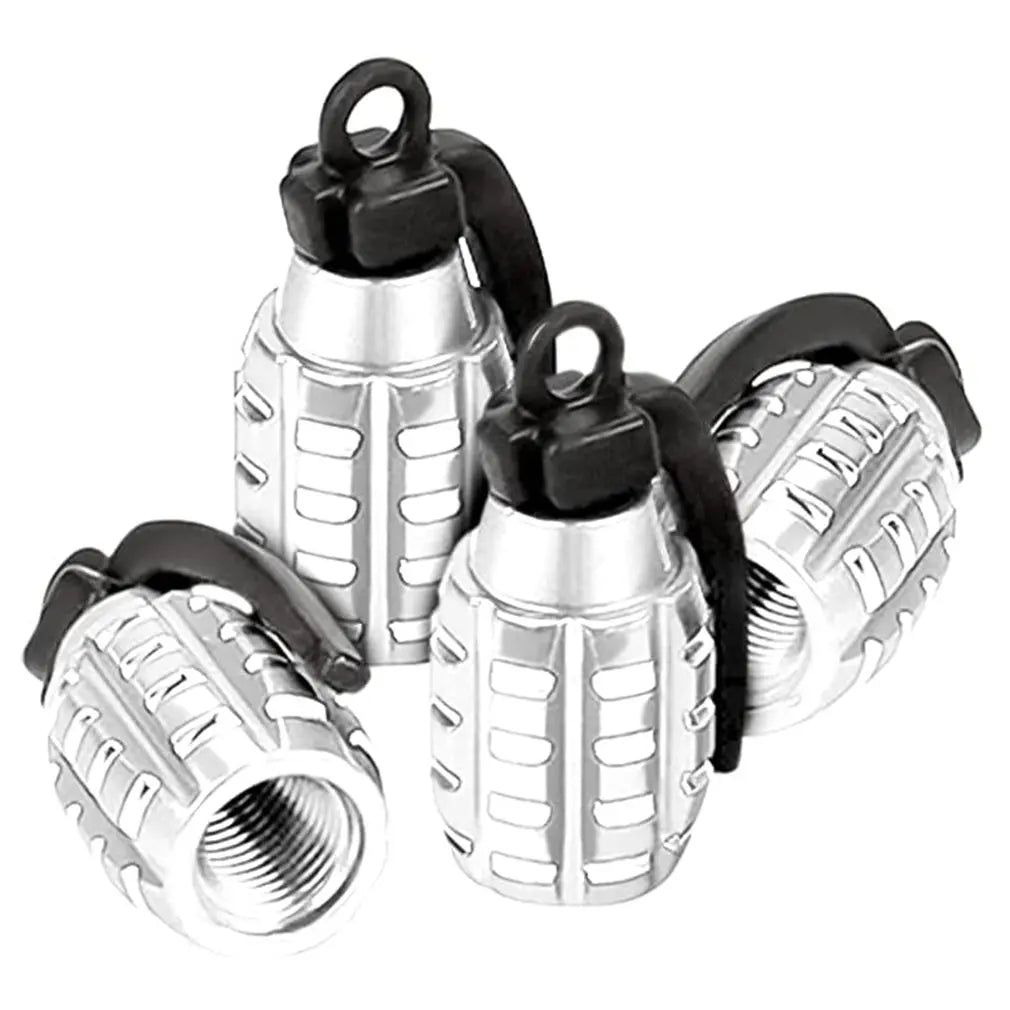 4pcs Car Tire Valve Cap Grenade Aluminum Alloy