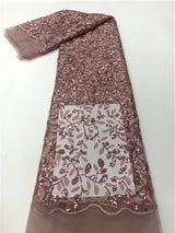 Green French Sequins Net Lace Fabric 2023 High