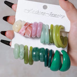Simple Acrylic C-shaped Cut Earrings 5 Pairs Set