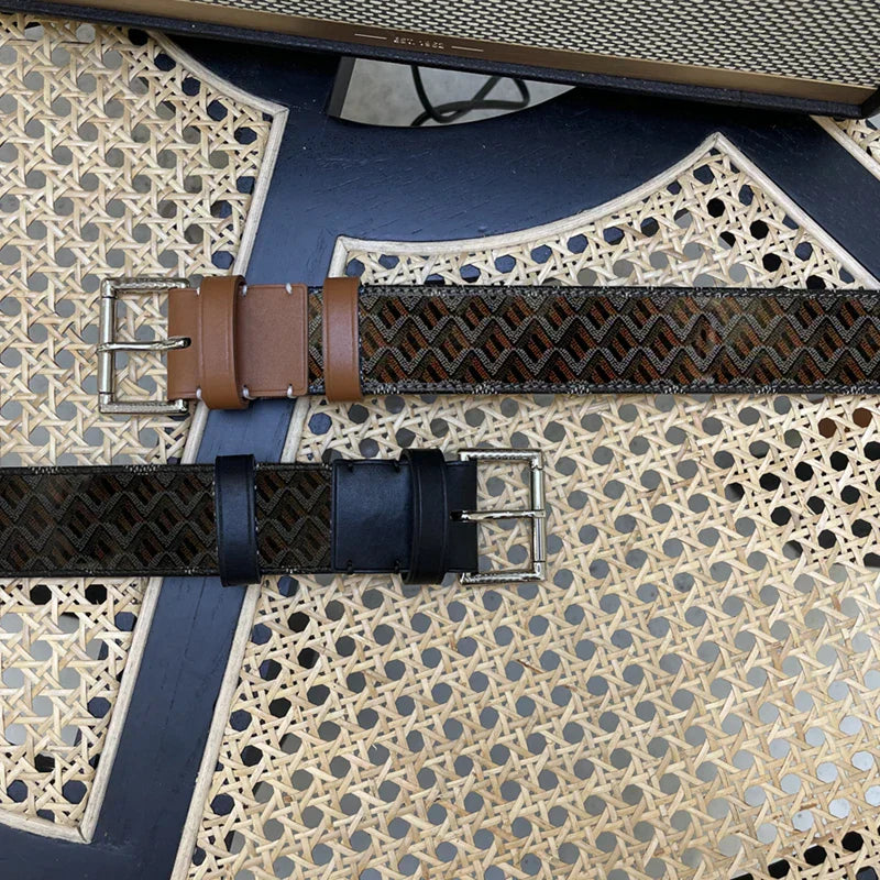 2023 Women's Genuine Leather Belt with Gold Buckle