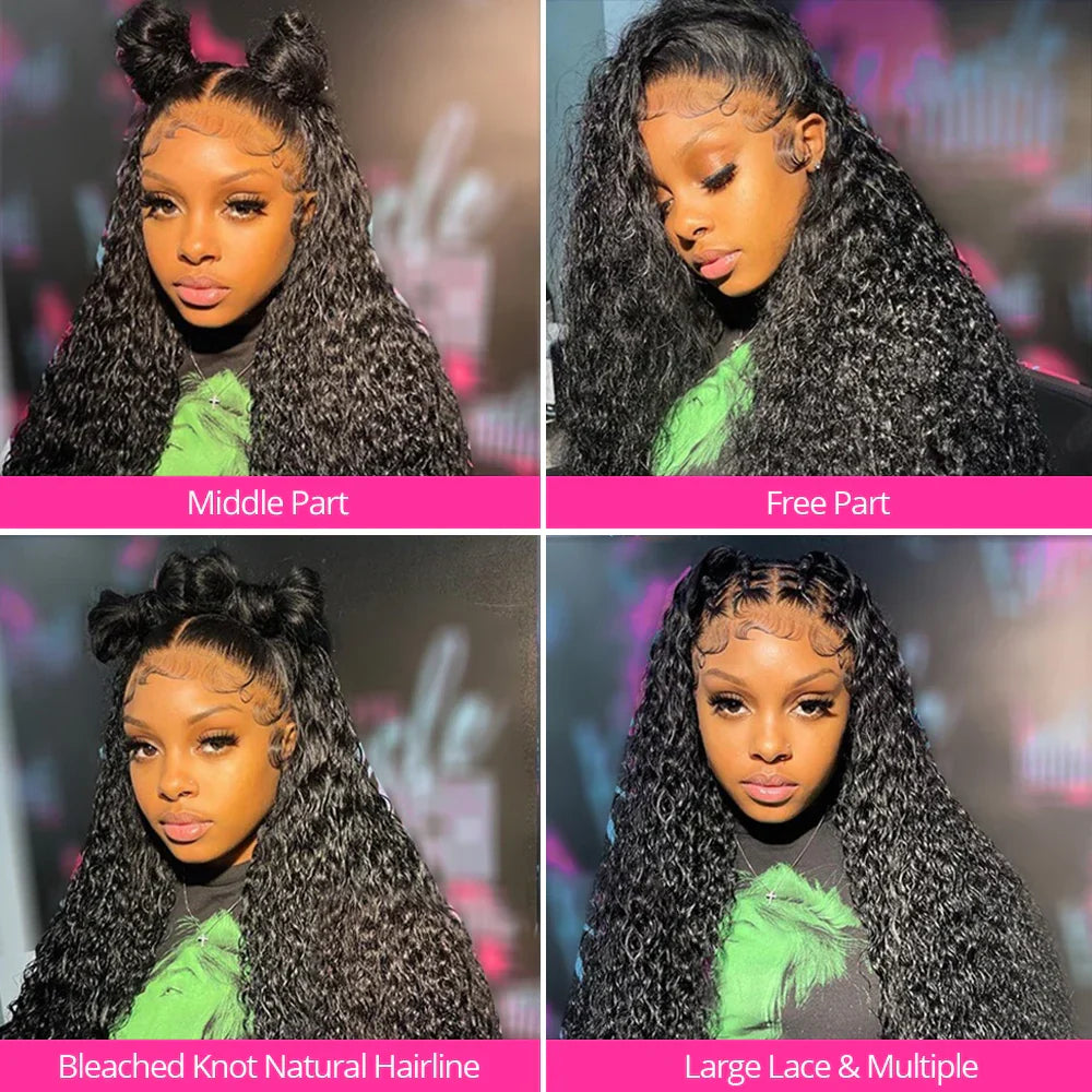 40Inch Deep Wave Frontal Wig Transparent 13x4 13x6