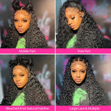 40Inch Deep Wave Frontal Wig Transparent 13x4 13x6