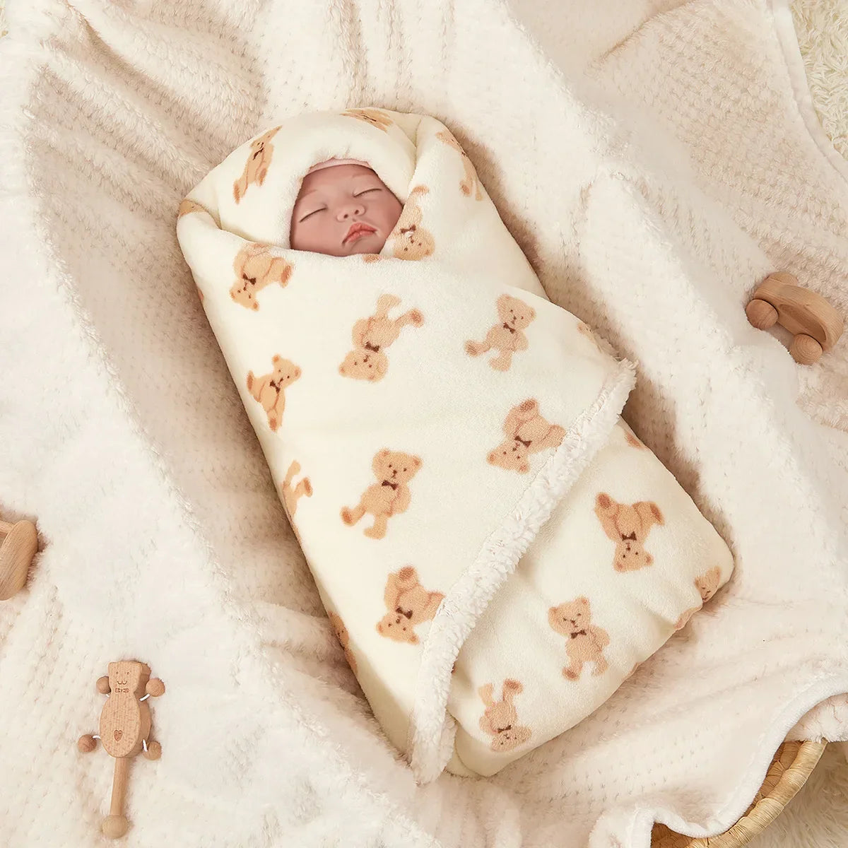 Winter Baby Blanket Fleece Warm Quilt Newborn Bedding