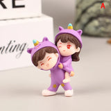 1Pair Cute Creative Cartoon Purple Pajamas Couple Car