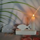 Life Tree Sailing Fish Ornaments Candle Holder Silicone