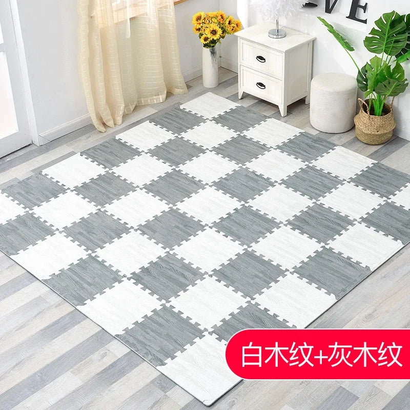 Wooden Interlocking Exercise Tiles Crawling Carpet And Rug