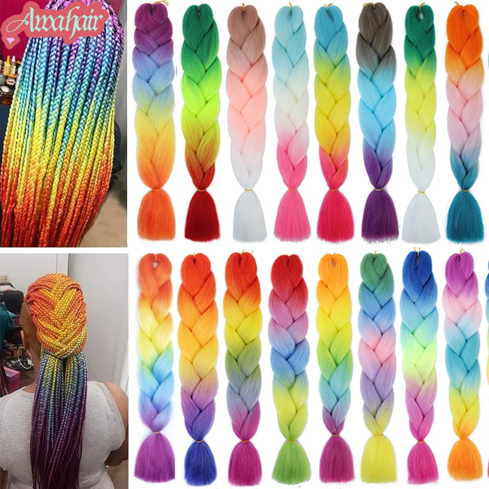 24Inch Synthetic Long Jumbo Ombre Braiding Hair For