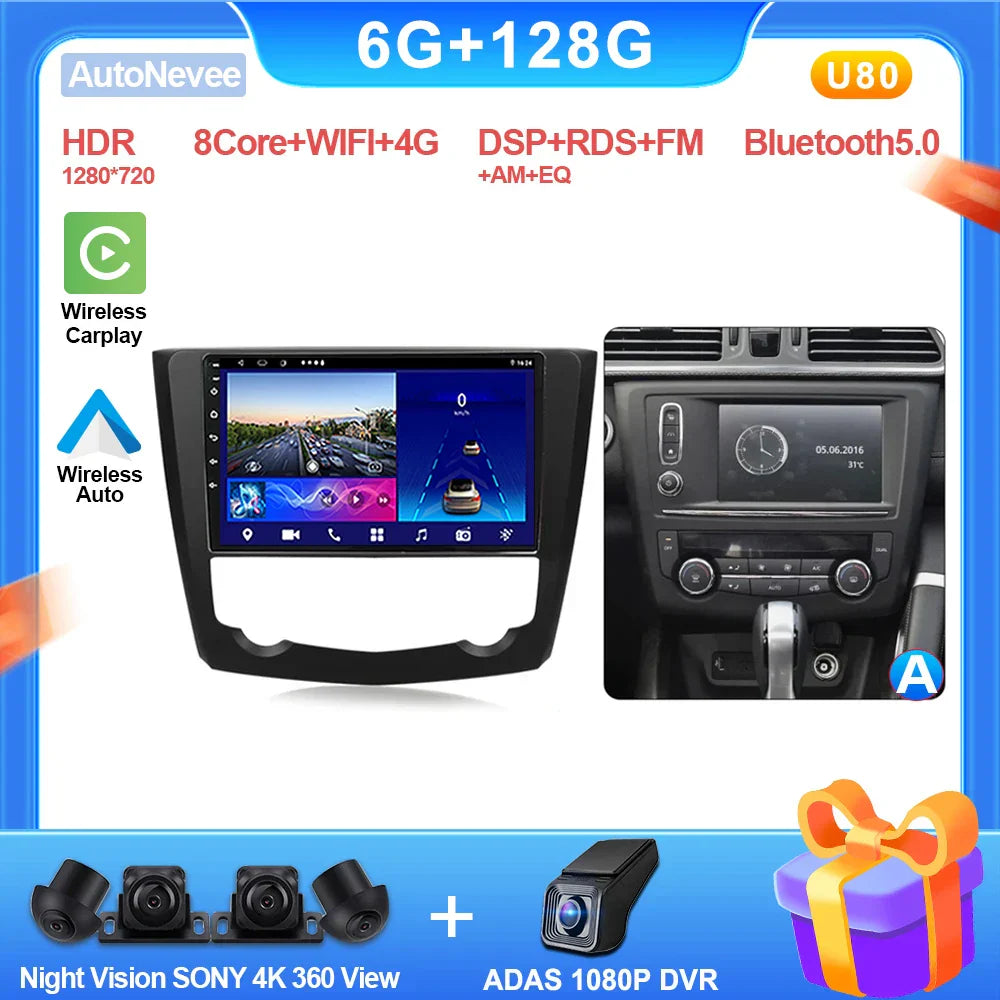 9" CarPlay Android Radio for Renault Kadjar (2015-2019)