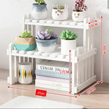 Natural Bamboo Indoor Plant Stand for Desk,Adjustable Desktop