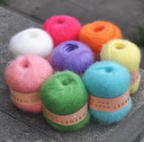 6 Balls Angora Mohair Wool Yarn for Knitting