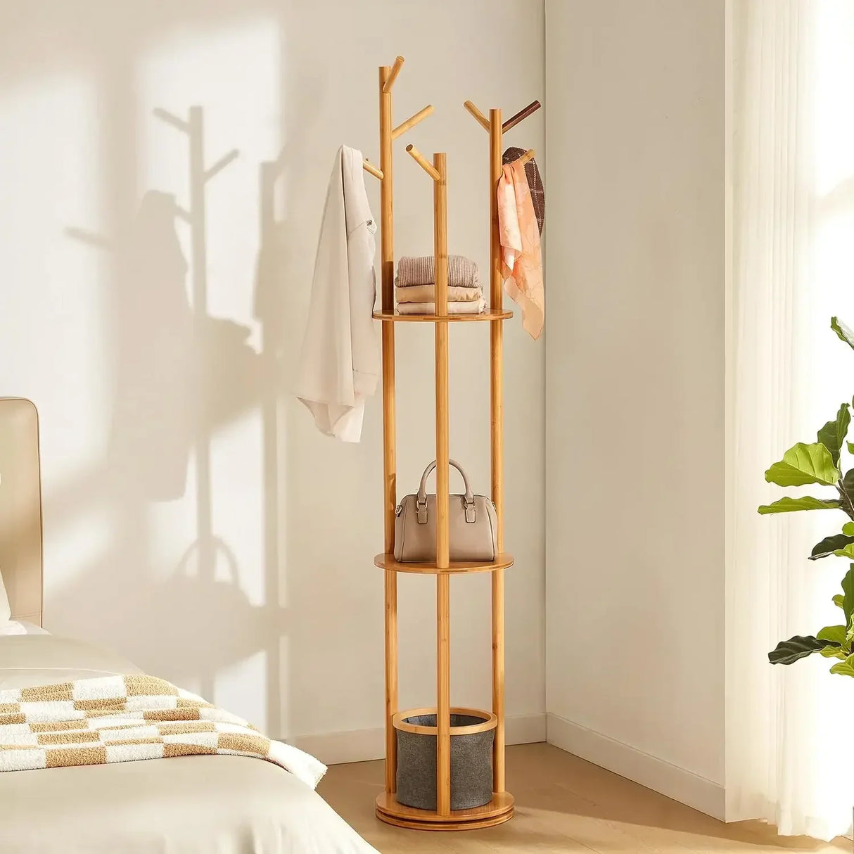 Hat Storage Rotary Coat Rack Backpacks for Women