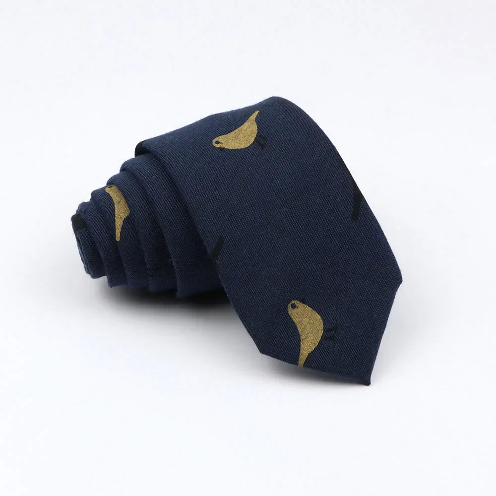 Mens Ties 6cm Classic Cotton Handmade Skinny Neck
