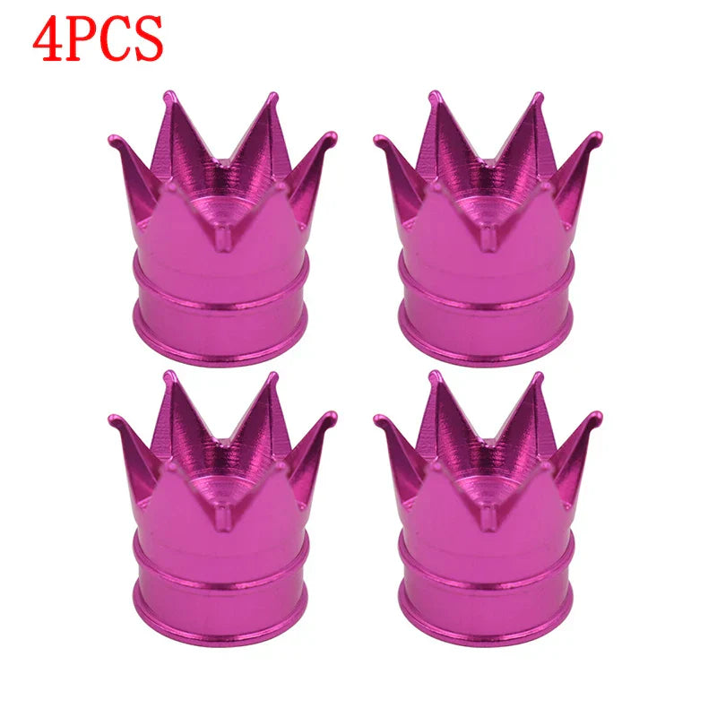 14PCS Creative Crown Aluminum Car Wheel Tyre Tire