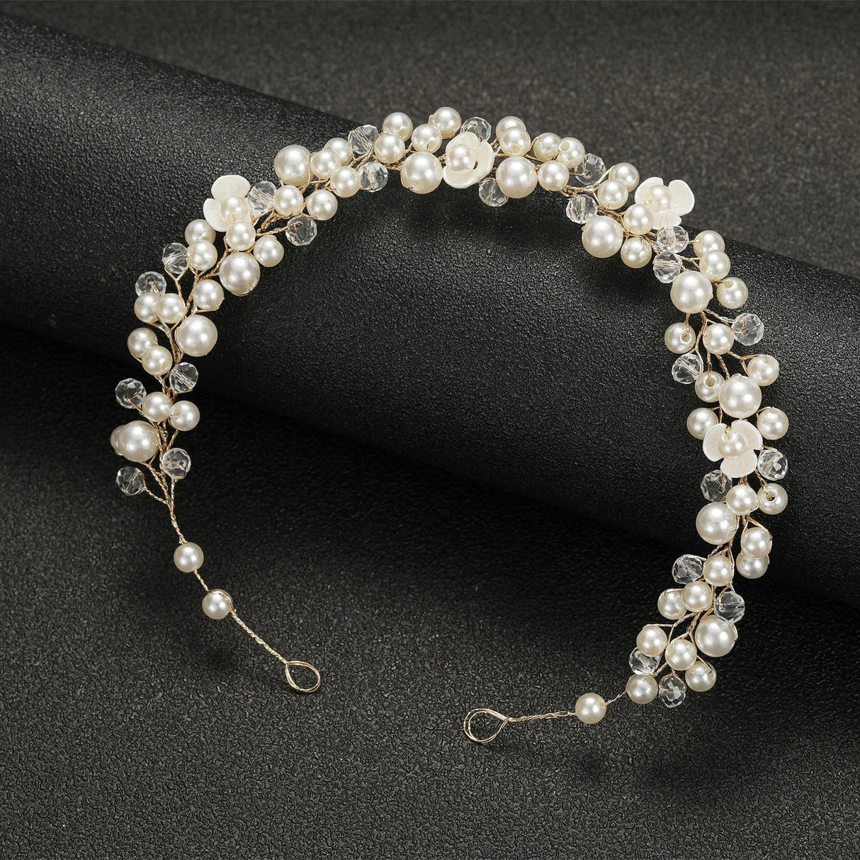 Bridal Sweet Headband Headpieces Banquet Pearls Headdress Simple