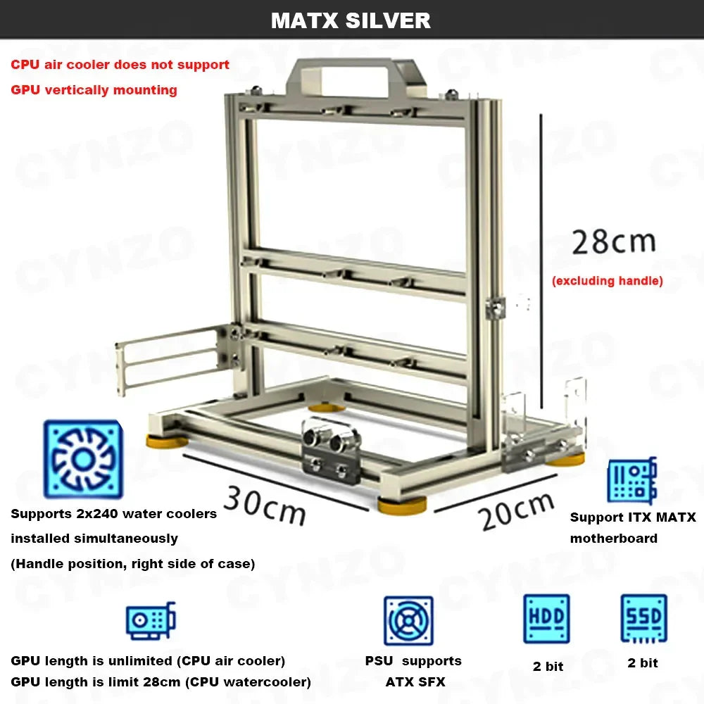 ITX MATX ATX Gamer Cabinet,MOD Desktop PC Case