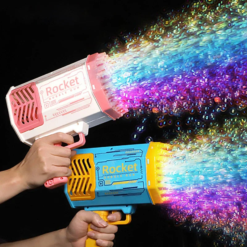 Bubble Gun Kids Toys Rocket 69 Holes Soap