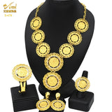African 24K Gold Color Coins Necklace Bracelet Sets