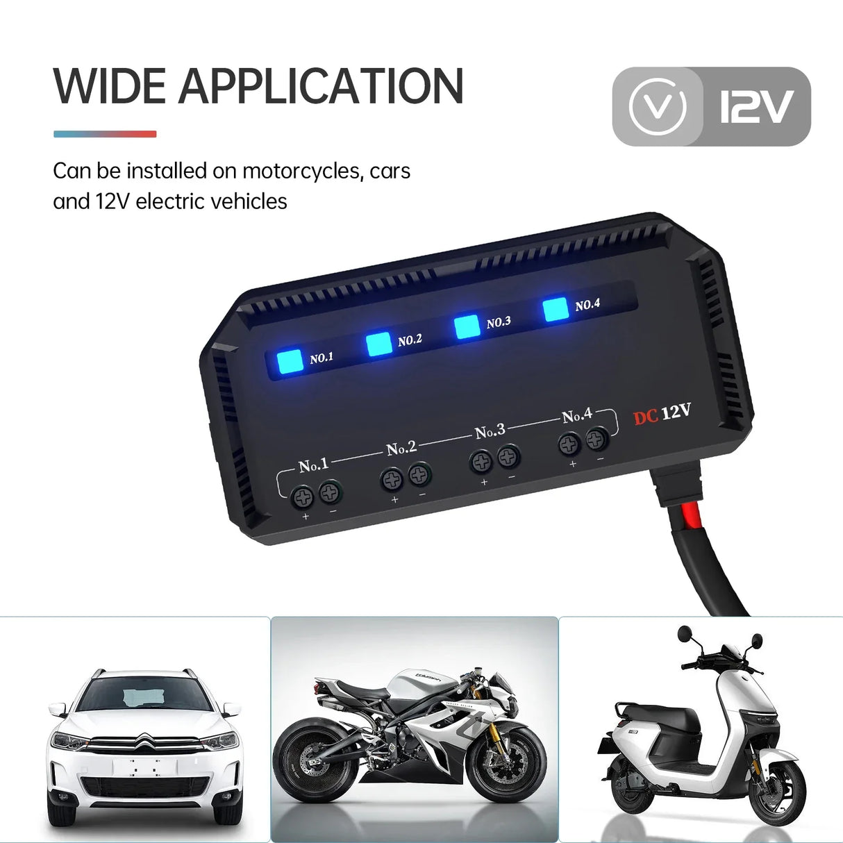 Car Blade Fuse Block Panel 12V 4 Circuit