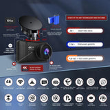 KQQ 4K Dash Camera for Car Ront and