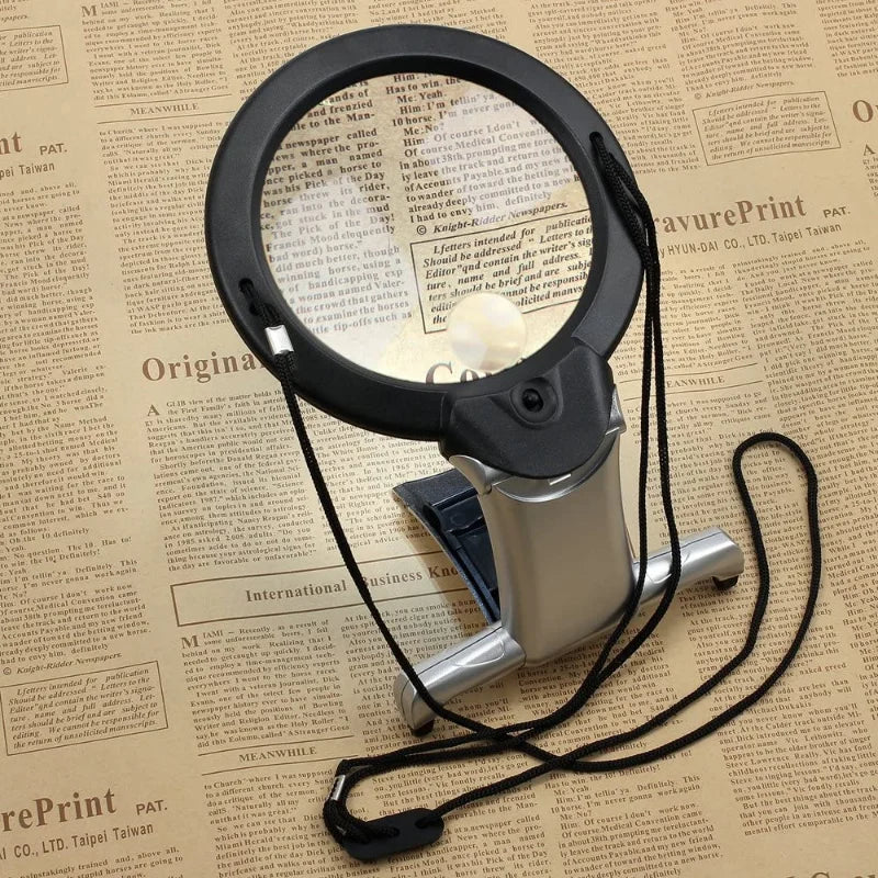 Hands Free LED Loupe Lighted Reading Magnifier Neck