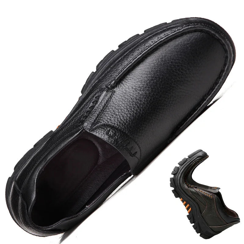 100 Genuine Leather Shoes Men Loafers Soft Cowhide