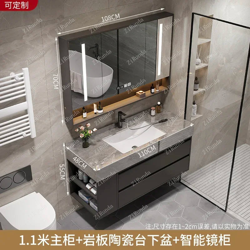 L Light Luxury Bathroom Stone Plate Integrated Bathroom
