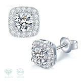 925 Sterling Silver 1-2 Carat Moissanite Stud Earrings
