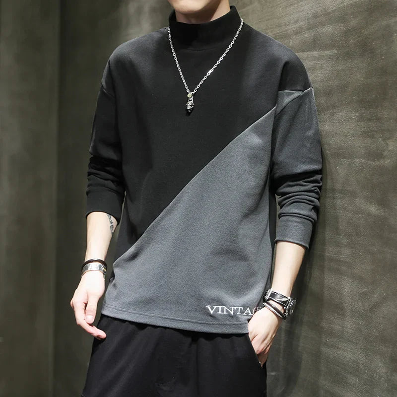 Casual Half High Collar Sweatshirts Men's Clothing Stylish