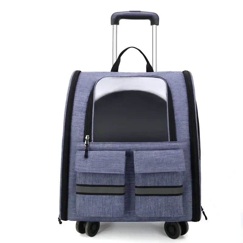 TransportCat Trolley Case Backpack Kennel Pet Carrier Rolling
