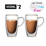 Double Wall Glass Cup Heat Resistant Transparent High
