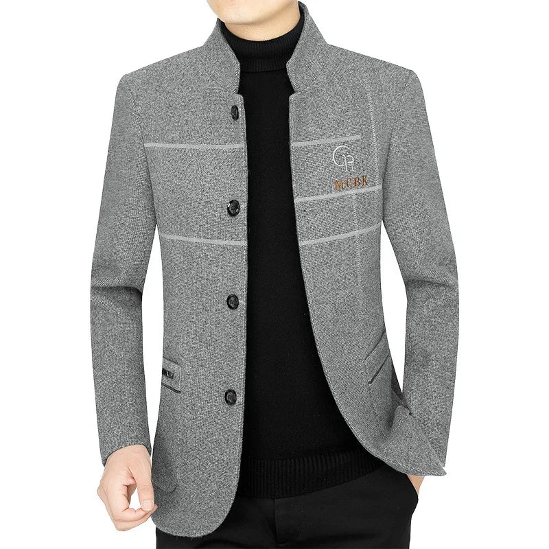 New Men Casual Woolen Blazers Jackets Business Suits