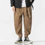 Winter New Japanese Men's Waistband Corduroy Harem Pants