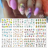 12 Designs Nail Stickers Set Mixed Floral Geometric
