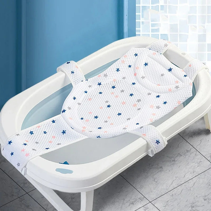 Newborn Adjustable Bathtub Pillow Seat Cushion Cross-shaped Anti-slip