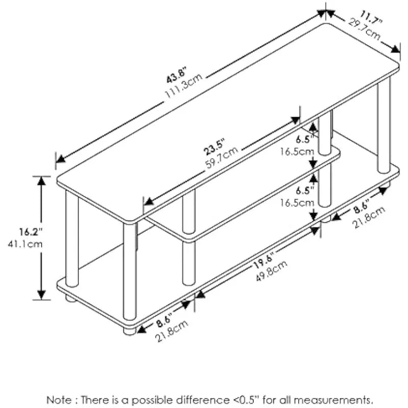 Furinno Turn-N-Tube No Tools 3D 3-Tier Entertainment TV
