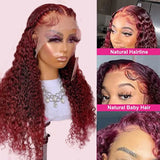 13x4 Lace Front Wigs Human Hair 99j Burgundy