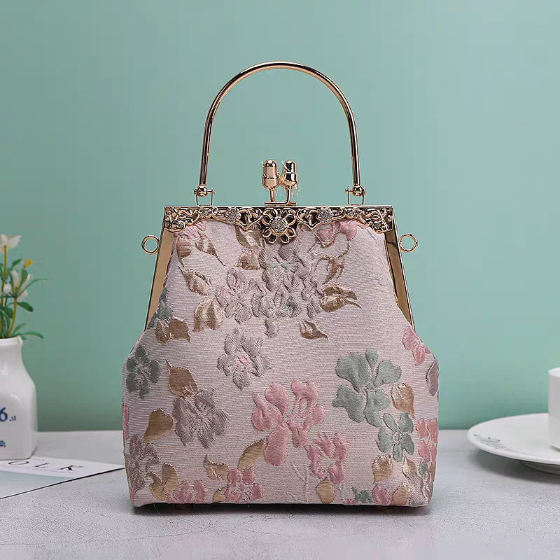 Chic Lay Flowers Bag Chain Pink Wedding Fringe