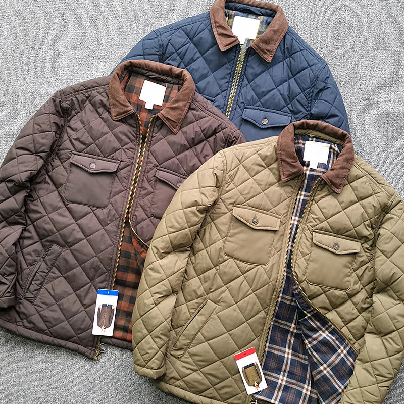2023 Winter Casual Lightweight Mens Jacket Classic Check