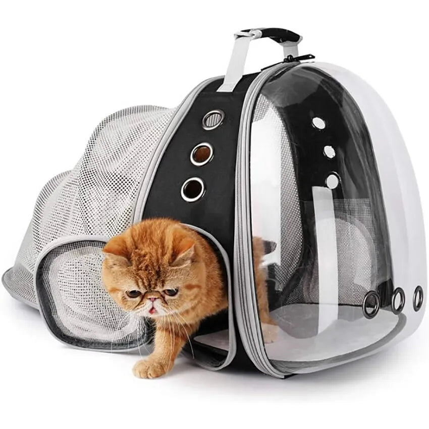 Expandable Cat Carrier Backpack Large Transparent Pet Carrier