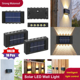 16PCS Solar Wall Light Warm Light Up and
