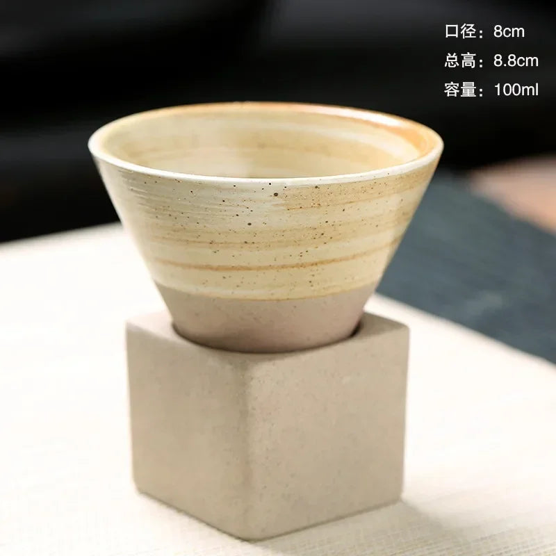 100ML Rough Pottery Teacup Creative Retro Cone Ceramic