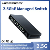 HORACO 2.5GbE Managed Switch 8 Port 2.5GBASE-T Network