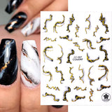Purple Marble Nails Stickers Smoke Design Manicure Decals
