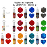 24Colors 10ml Alcohol Ink Set for AB Epoxy