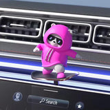 Creative Car Ornament Funny Cartoon skateboarding Bear Removable