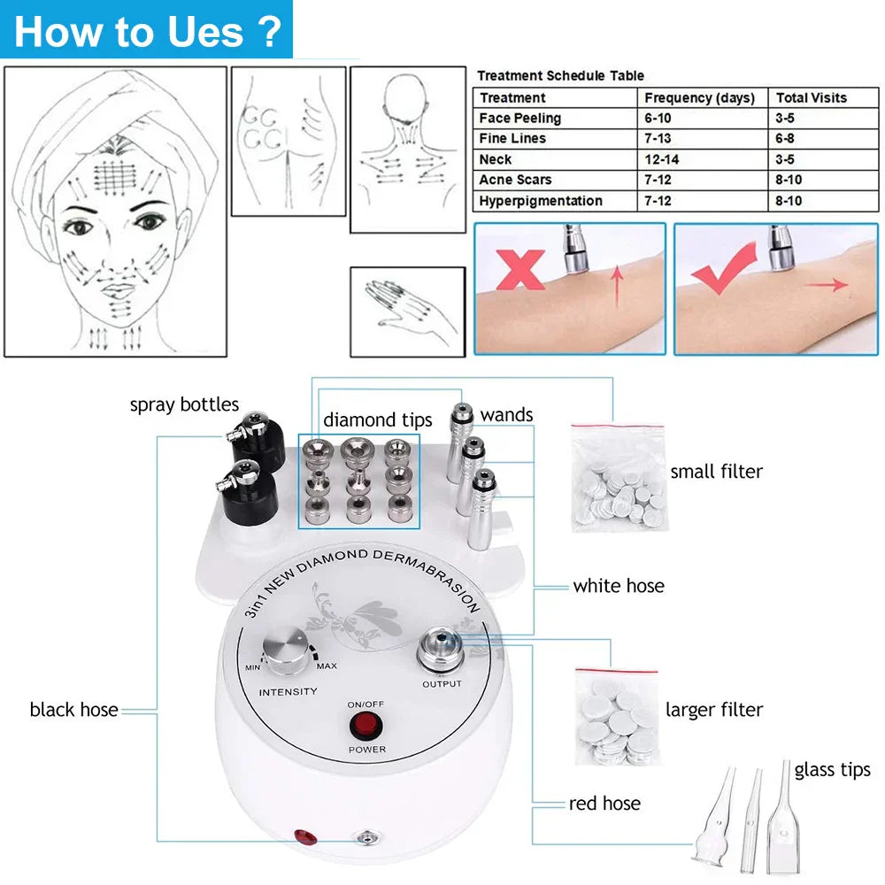 3 in 1 Microdermabrasion Machine Water Spray Exfoliating