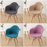 Shell Curved Chair Cover Washable Removable Armless Chair