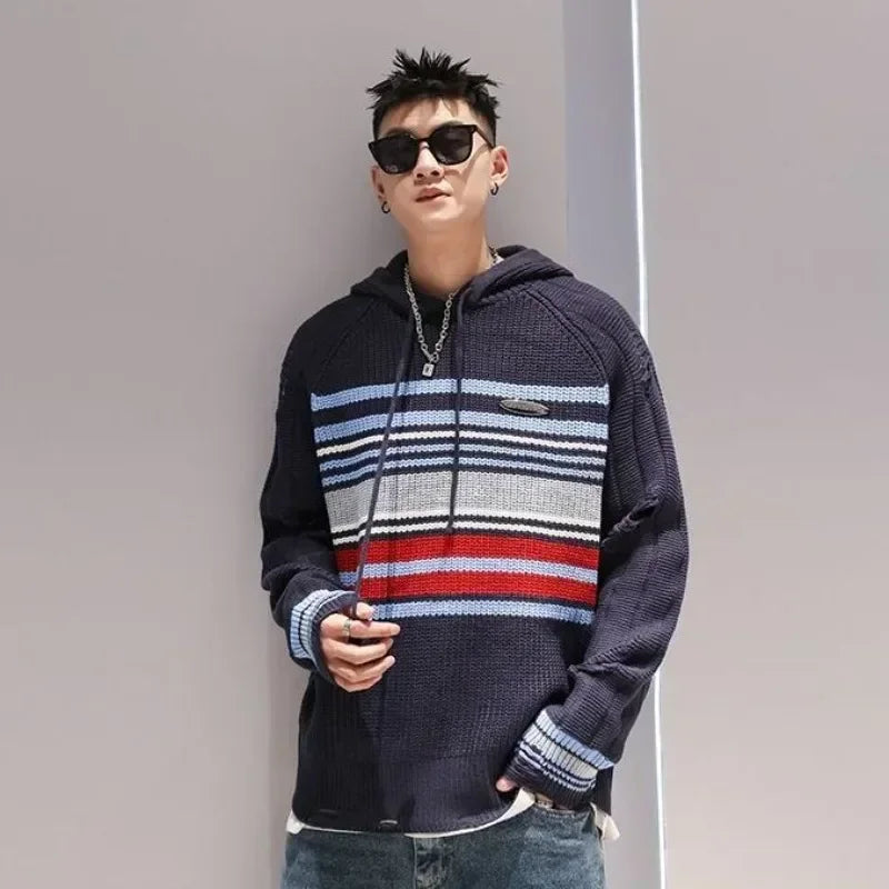 Man Clothes Aesthetic Pullovers Knitted Sweaters for Men