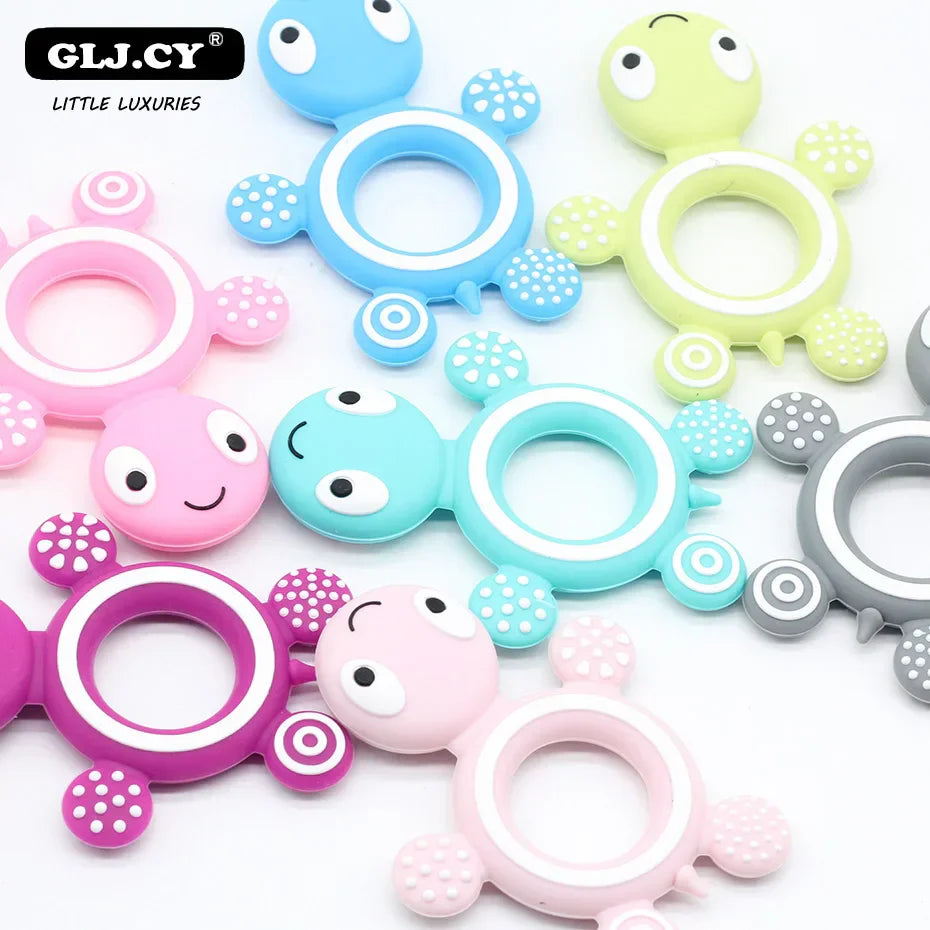 10PCS BPA Free Silicone Turtle Teething Chewable Pendant